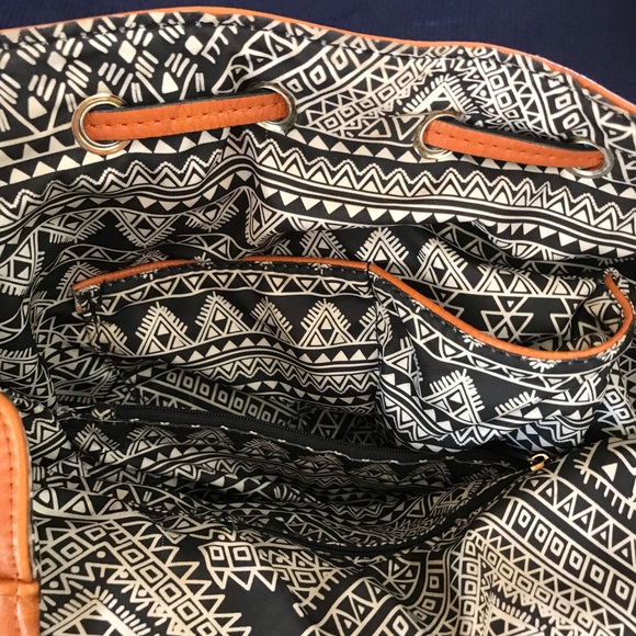 Tan Leather Drawstring Backpack - Picture 7 of 7